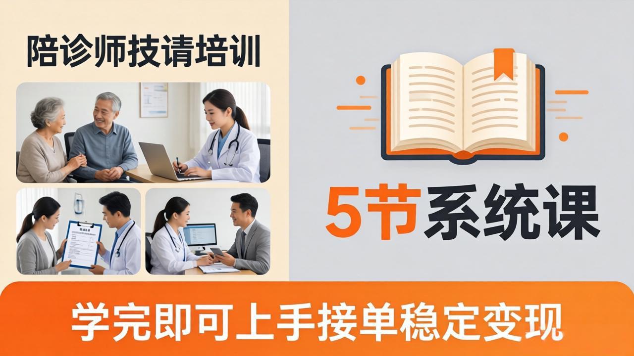 想做陪诊师不知从何下手？5节系统课教你掌握核心技能，学完即可上手接单稳定变现-优创云