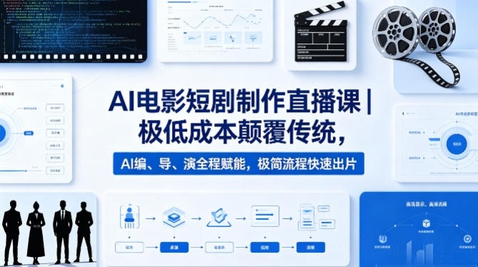 AI电影短剧制作直播课｜极低成本颠覆传统，AI编、导、演全程赋能，极简流程快速出片-优创云