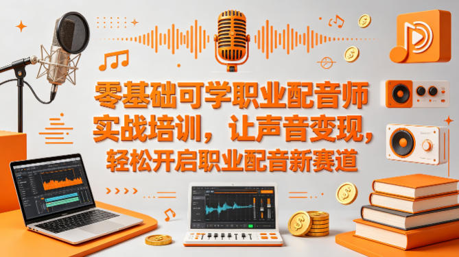 零基础可学职业配音师实战培训，让声音变现，轻松开启职业配音新赛道-优创云