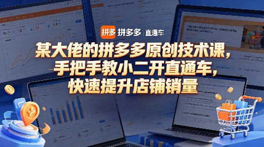 某大佬的拼多多原创技术课，手把手教小二开直通车，快速提升店铺销量-优创云