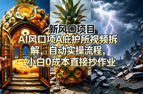 新风口项目AI庇护所视频拆解，自动实操流程，小白0成本直接抄作业-优创云