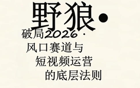野狼团队·多平台实操运营课，覆盖AI口播、服装、好物、漫剪等热门玩法(更新4月)-优创云