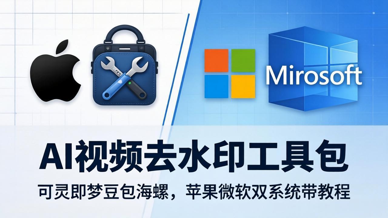 AI视频去水印工具包：可灵即梦豆包海螺，苹果微软双系统带教程-优创云