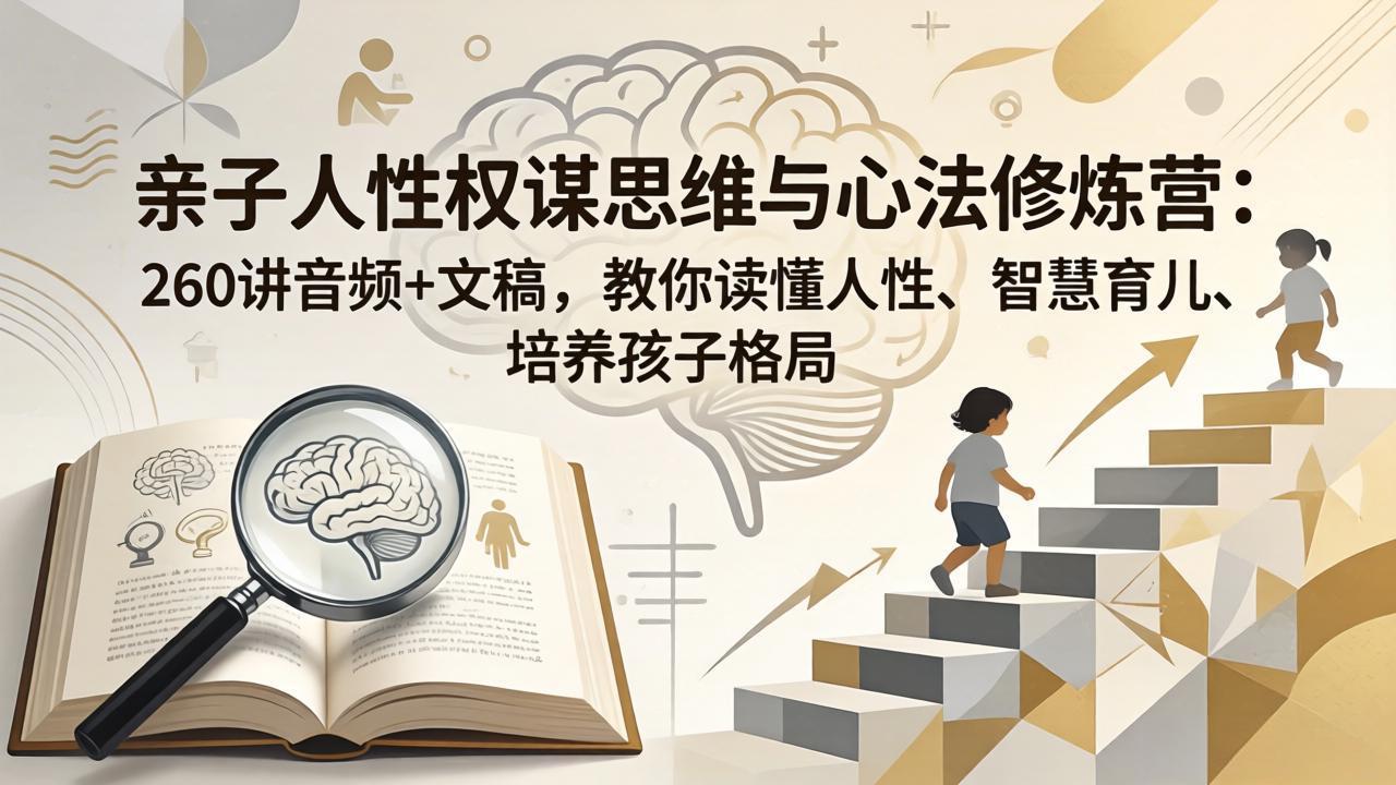 亲子人性权谋思维与心法修炼营：260讲音频+文稿，教你读懂人性、智慧育儿、培养孩子格局-优创云