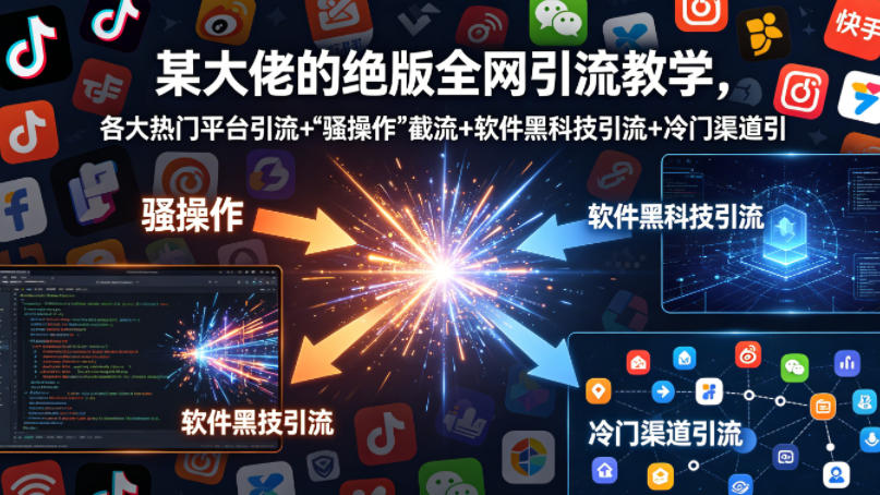 某大佬的绝版全网引流教学，各大热门平台引流+”骚操作”截流+软件黑科技引流+冷门渠道引流等-优创云