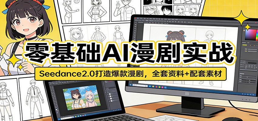 零基础AI漫剧实战:Seedance2.0打造爆款漫剧,全套资料+配套素材-优创云