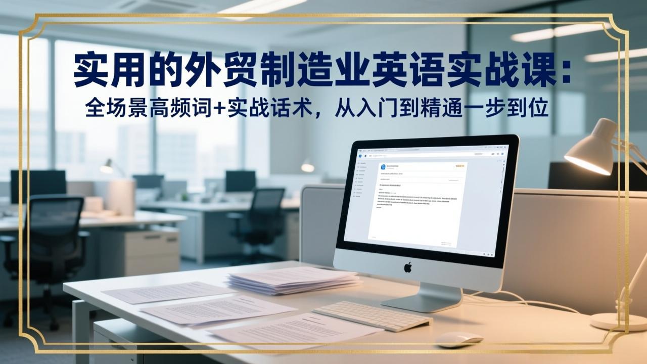 实用的外贸制造业英语实战课：全场景高频词+实战话术，从入门到精通一步到位-优创云