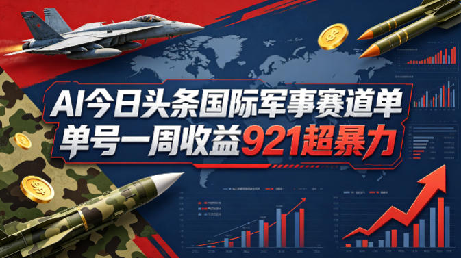 AI今日头条国际军事赛道，单号一周收益921，超暴力-优创云