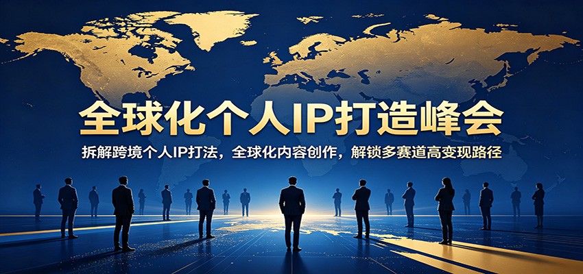 全球化个人IP打造峰会：拆解跨境个人IP打法，全球化内容创作，解锁多赛道高变现路径-优创云