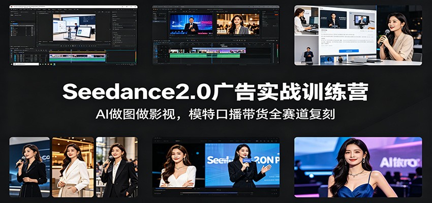 Seedance2.0广告实战训练营：AI做图做影视，模特口播带货全赛道复刻-优创云