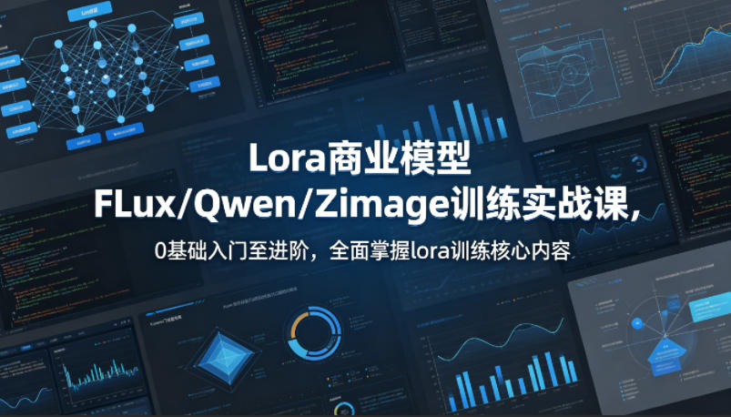 系统性学习Lora商业模型FLux／Qwen／Zimage训练实战课，0基础入门至进阶，全面掌握lora训练核心内容-优创云