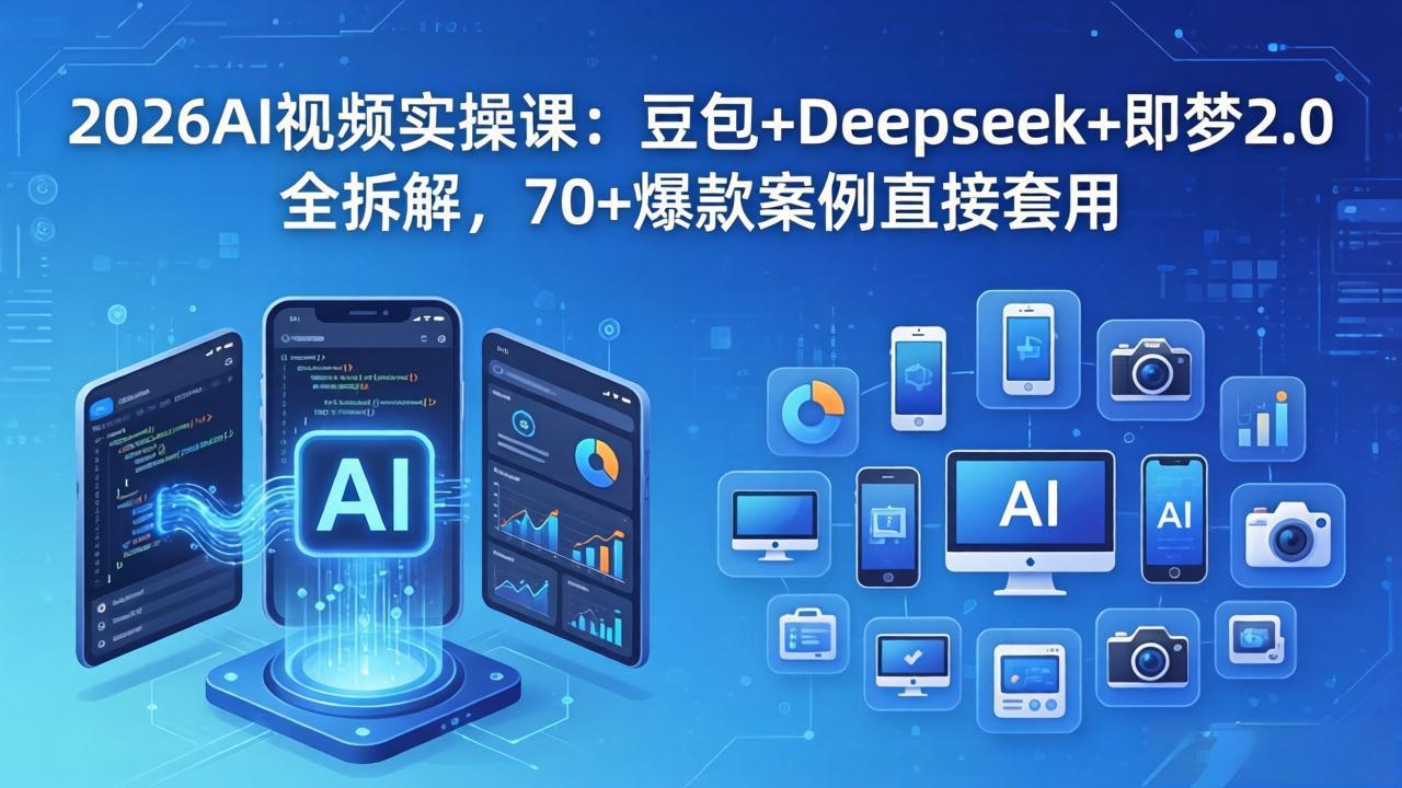 2026AI视频实操课：豆包+Deepseek+即梦2.0全拆解，70+爆款案例直接套用-优创云