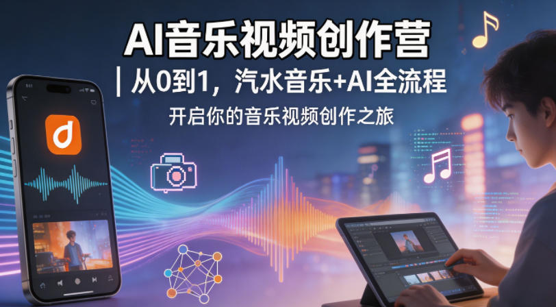 AI音乐视频创作营｜从0到1，汽水音乐+AI全流程，开启你的音乐视频创作之旅-优创云