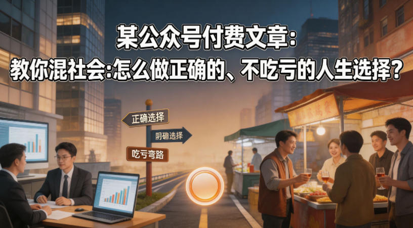 某公众号付费文章：教你混社会：怎么做正确的、不吃亏的人生选择？-优创云